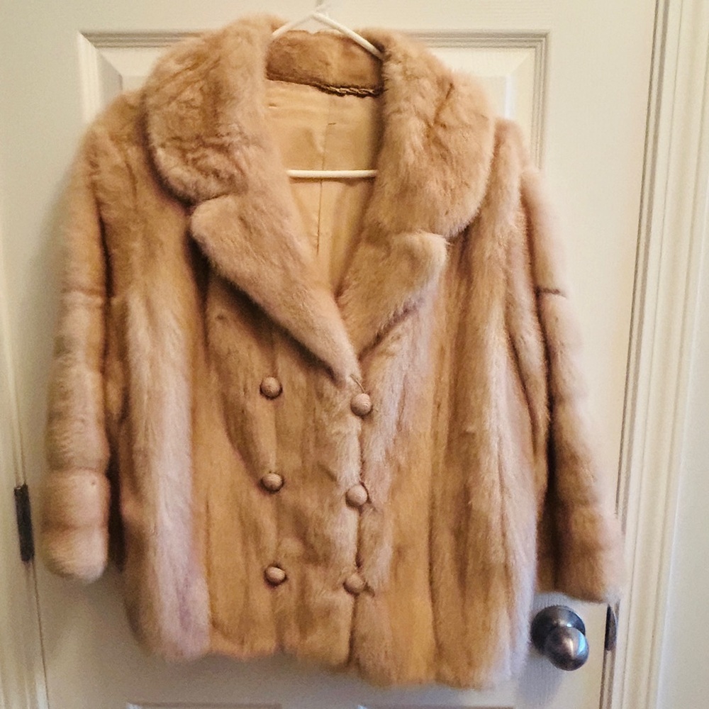 Elegant Tan Faux Fur Coat